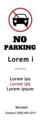 Faixa vermelha de aviso de estacionamento mínimo