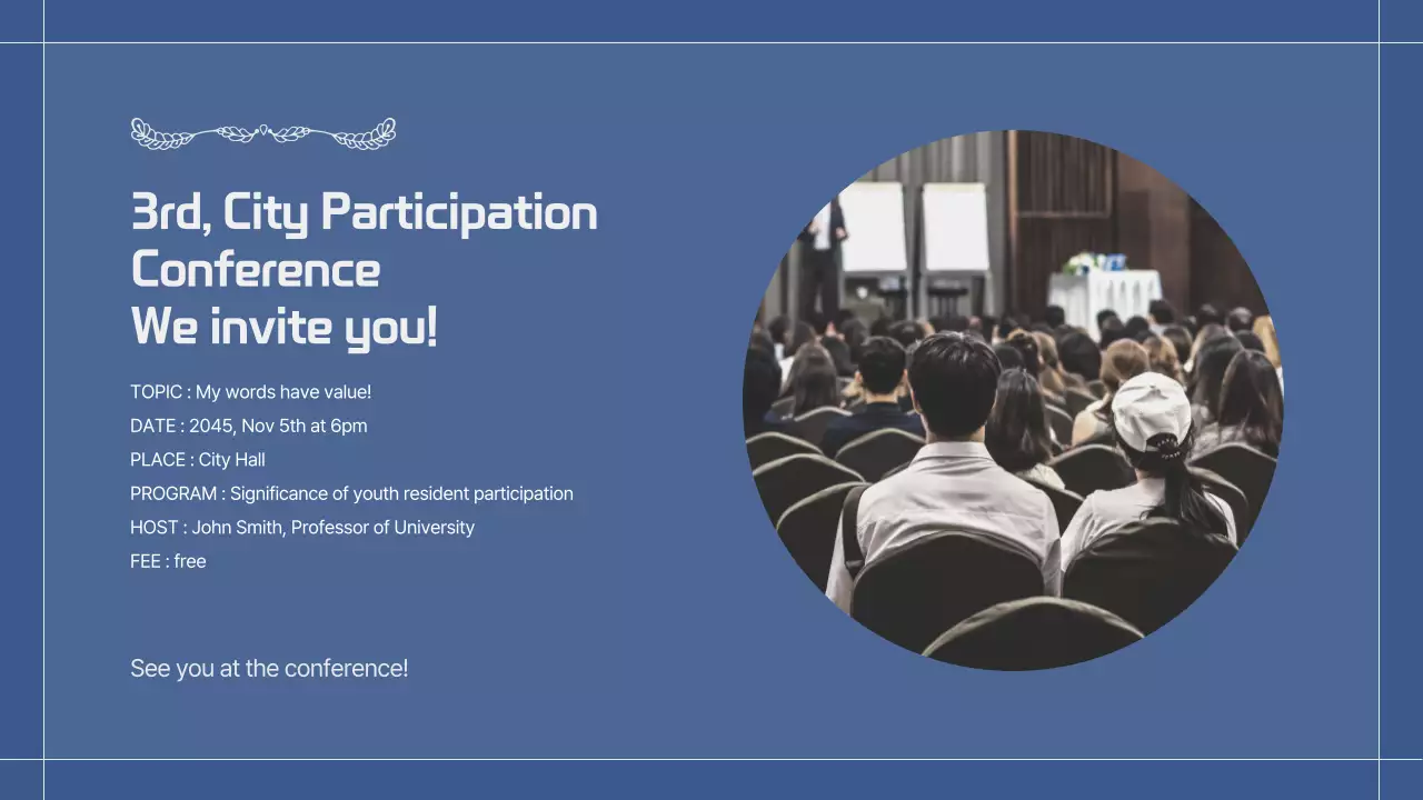 Blue Modern City Conference Promotion Presentation