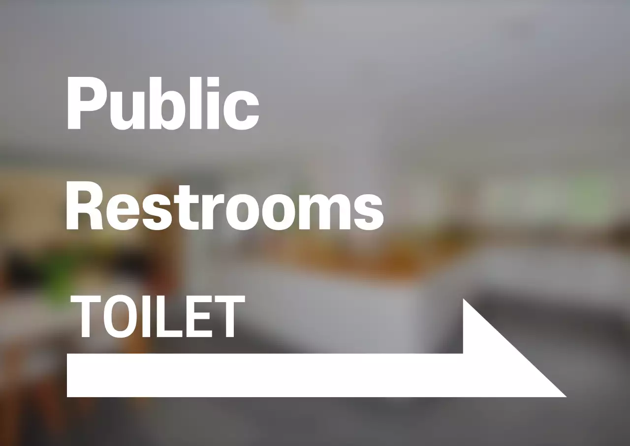 Simple style restroom directional signage