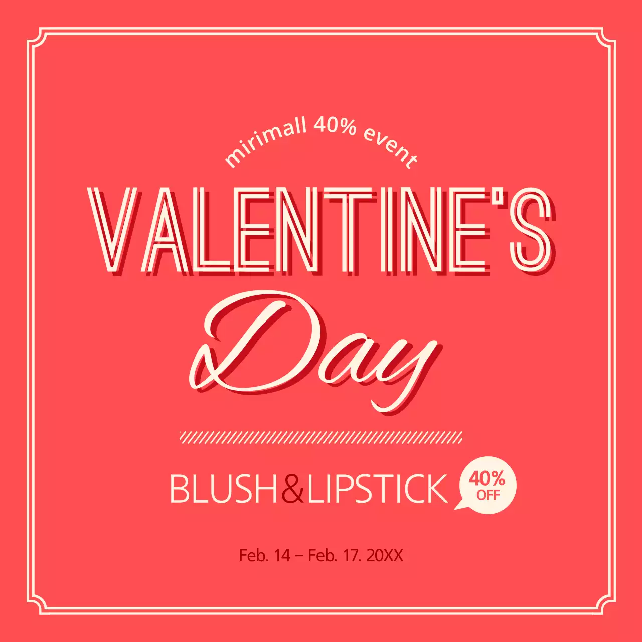 Red Classic Valentine's Promotion Instagram Post