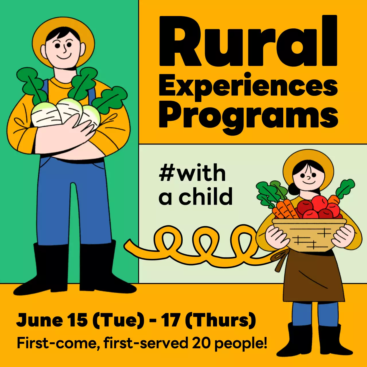 Yellow Retro Rural Promotion Social Media Post