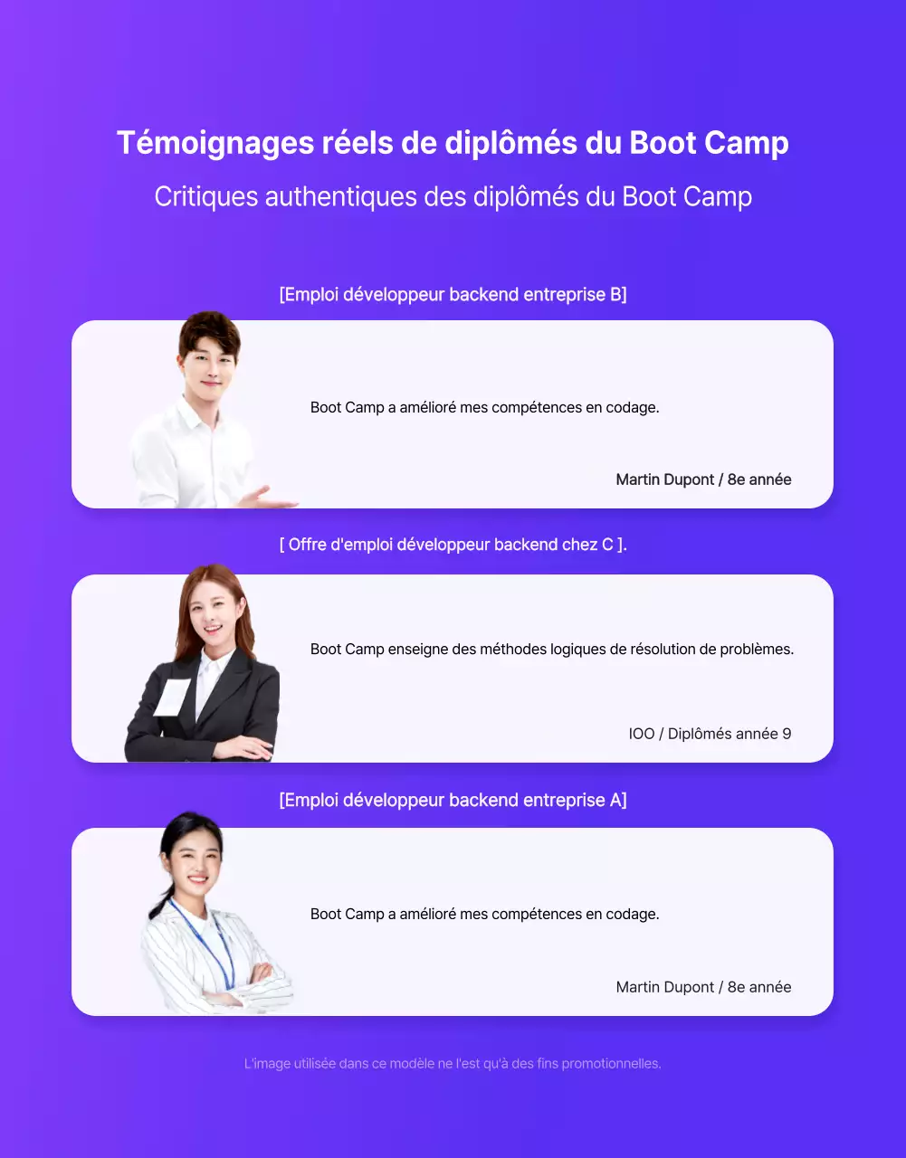 Formation à la Coding Academy en violet et noir