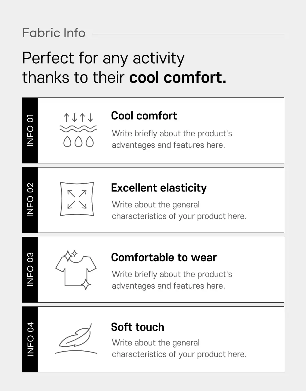 Simple, modern style golf wear details