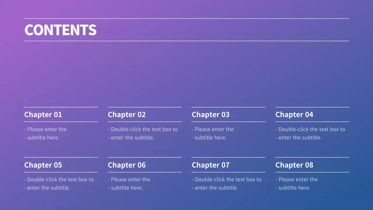 Business plan presentation with a purple and blue gradient concept