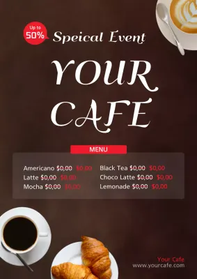 Brown Elegant Cafe Promotion Poster