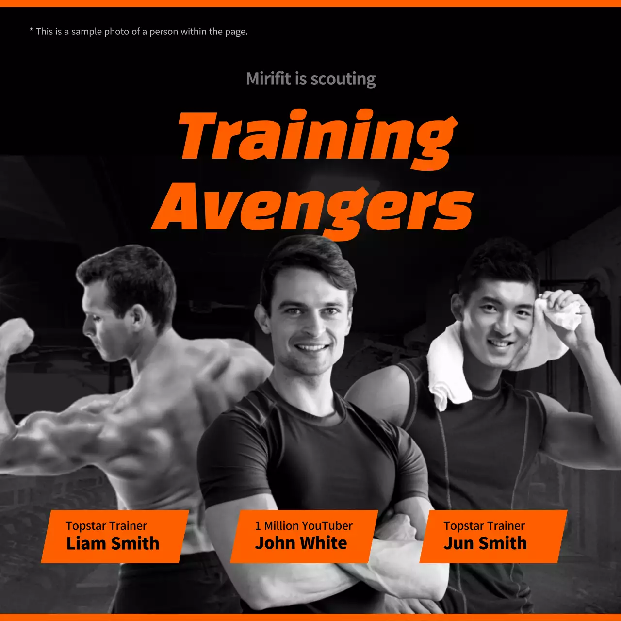 Orange Modern Fitness Promotion Instagram Carousel