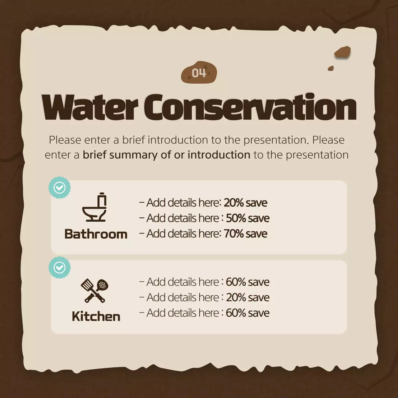 Drought and water conservation in the brown cracked earth concept