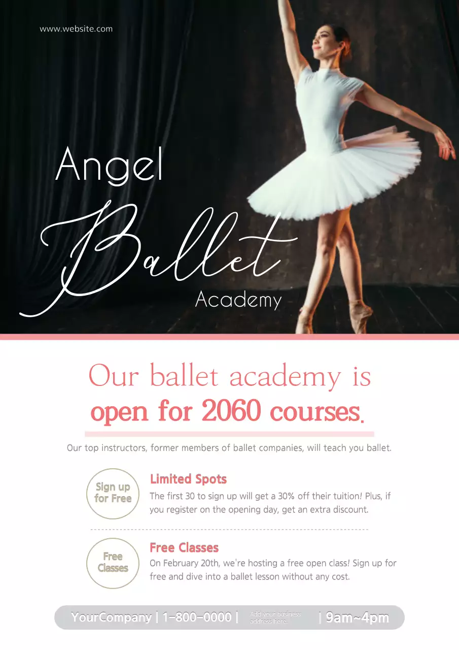 White Elegant Ballet Promotion Poster