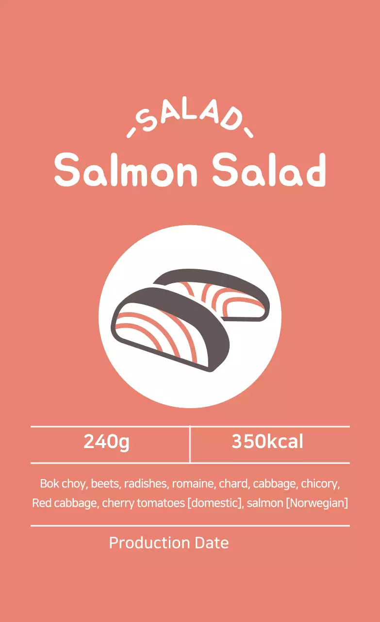 Nhãn salad minh họa màu hồng