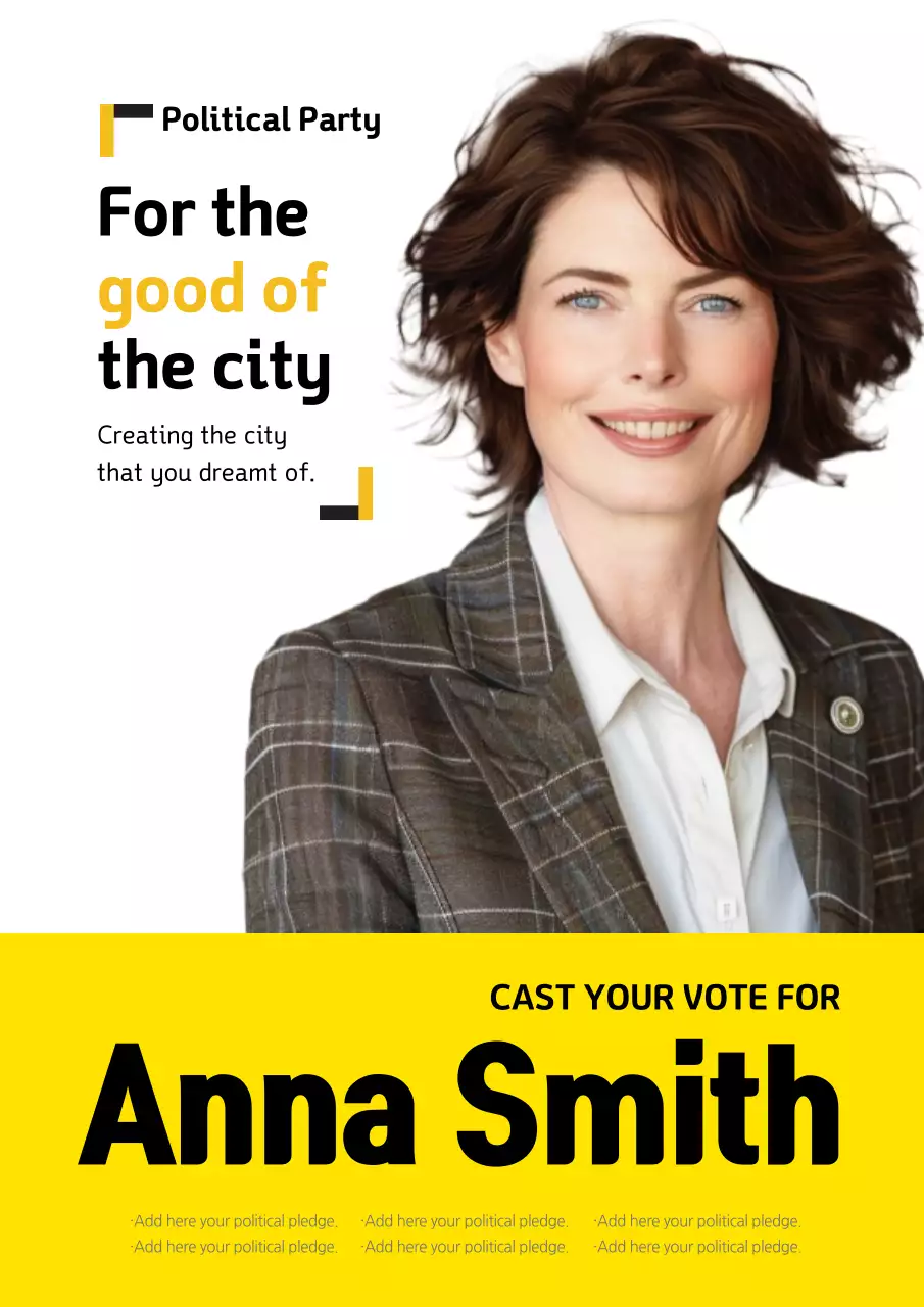 Yellow Professional Political Advertisement Poster