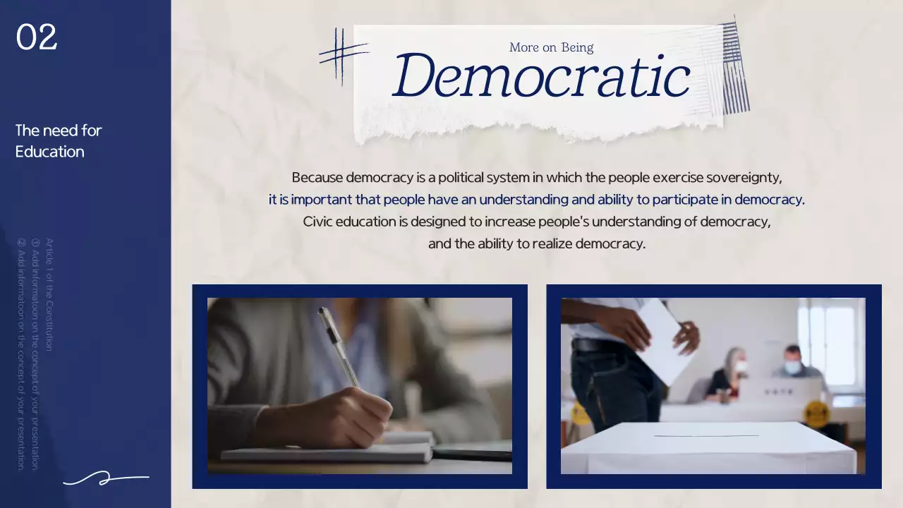 블루 모던 민주주의 과정 프레젠테이션