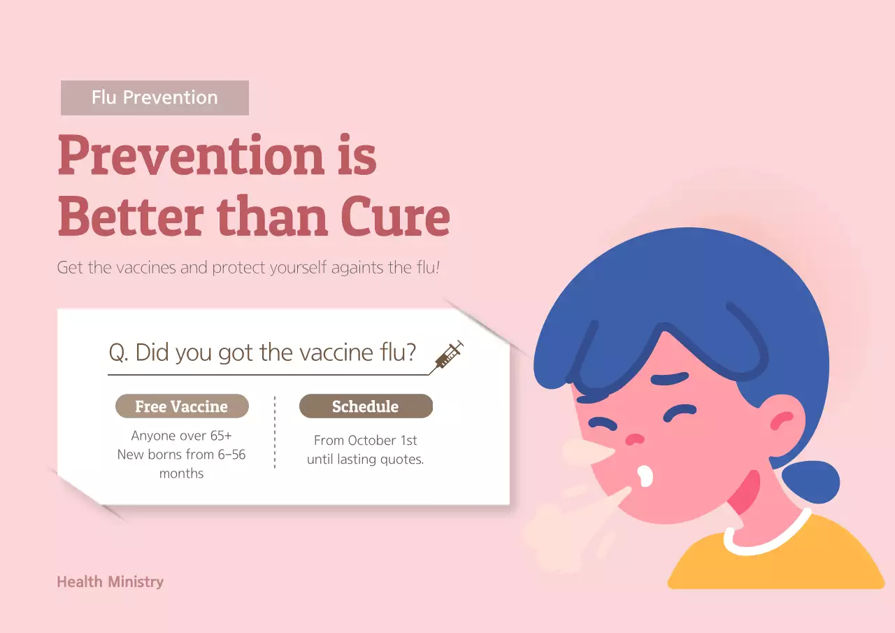 Pink Modern Flu Announcement Poster