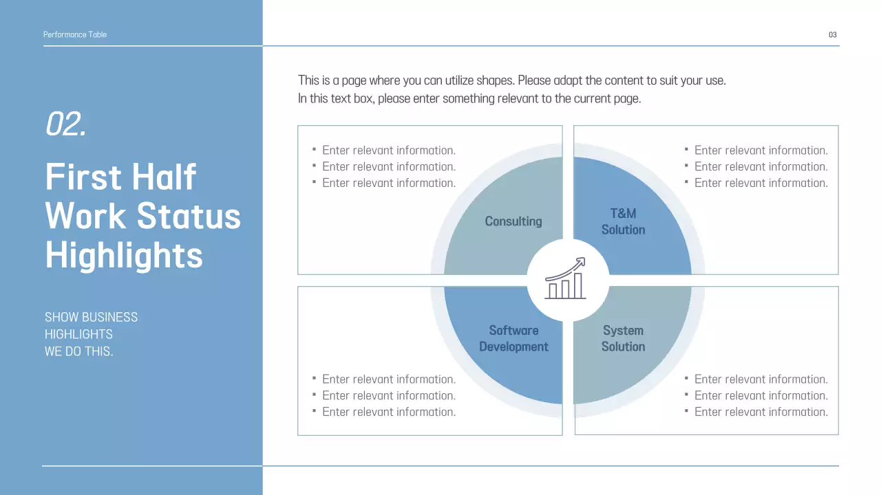The gray and blue corporate first half earnings release