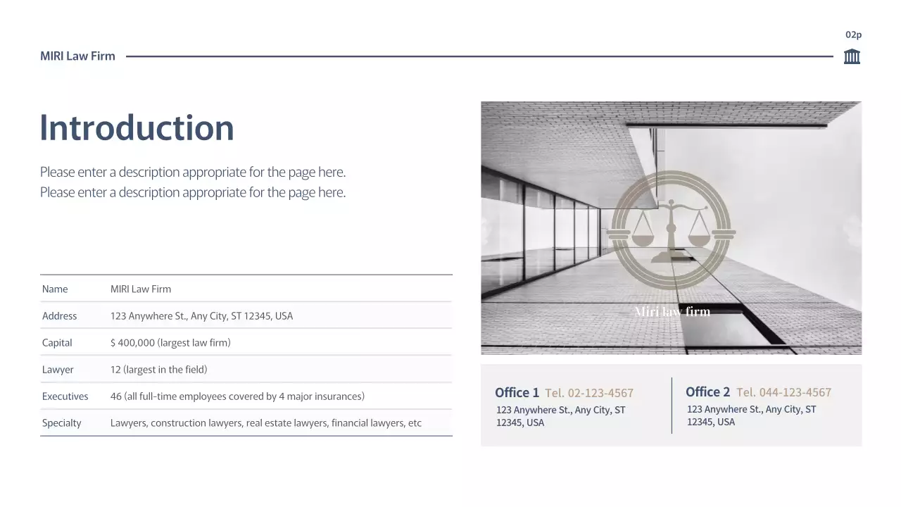 Blue Professional Law Meeting Agenda Presentation