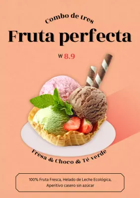 Carta de bebidas de verano resaltada en naranja