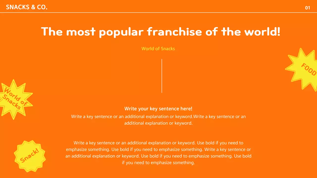 Orange Trendy Snack Promotion Presentation