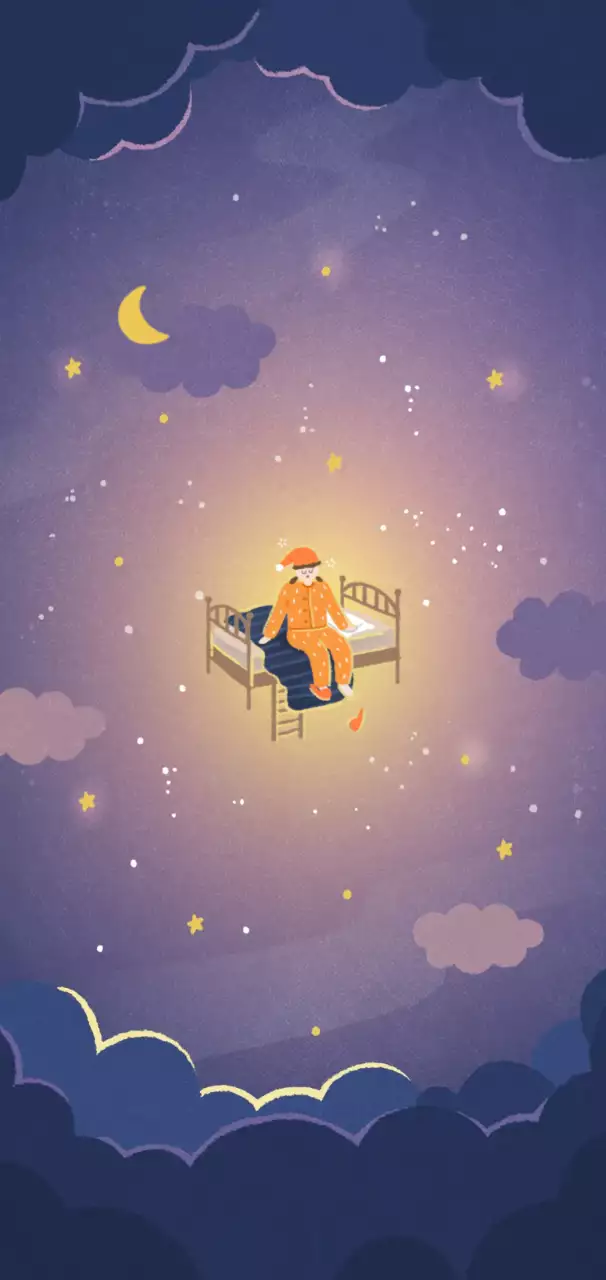 Purple Fantasy Bedtime Storybook Wallpaper