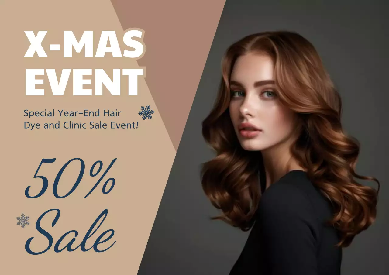 Beige Elegant Hair Sale Promotion Poster