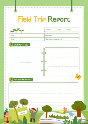 Green Minimal Trip Report Document Poster