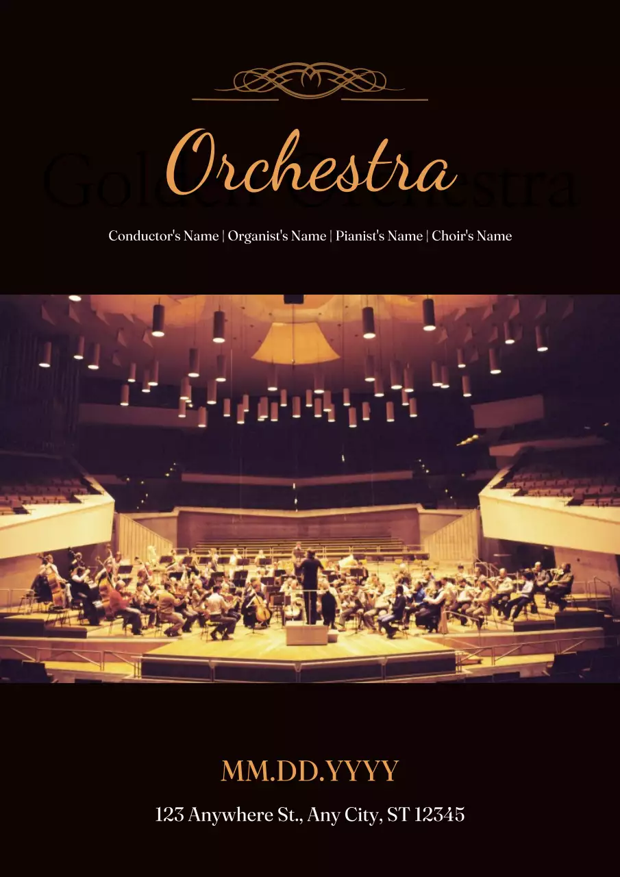 Black Elegant Orchestra Event Poster