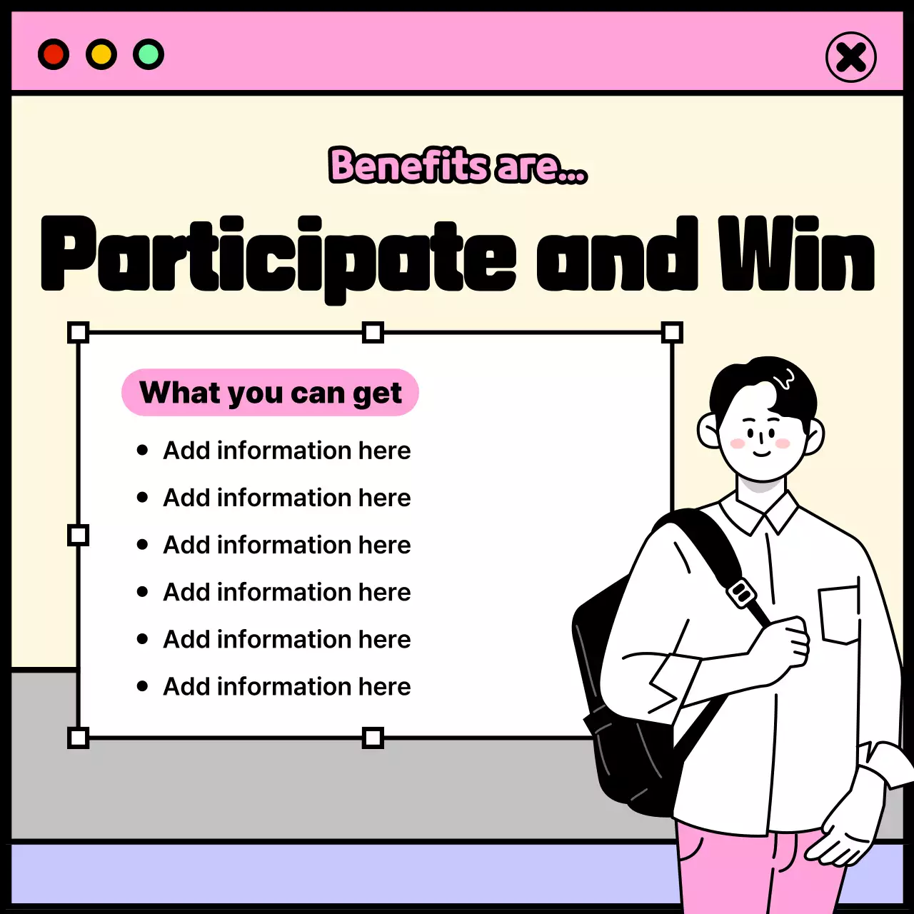 College life theme with pink and purple window concept