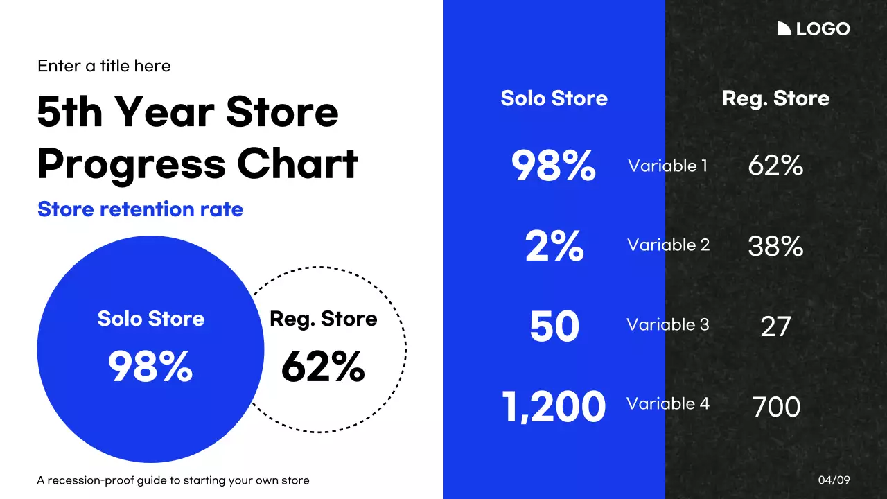 A guide to starting a store with white, blue, and black colors and a grid layout.