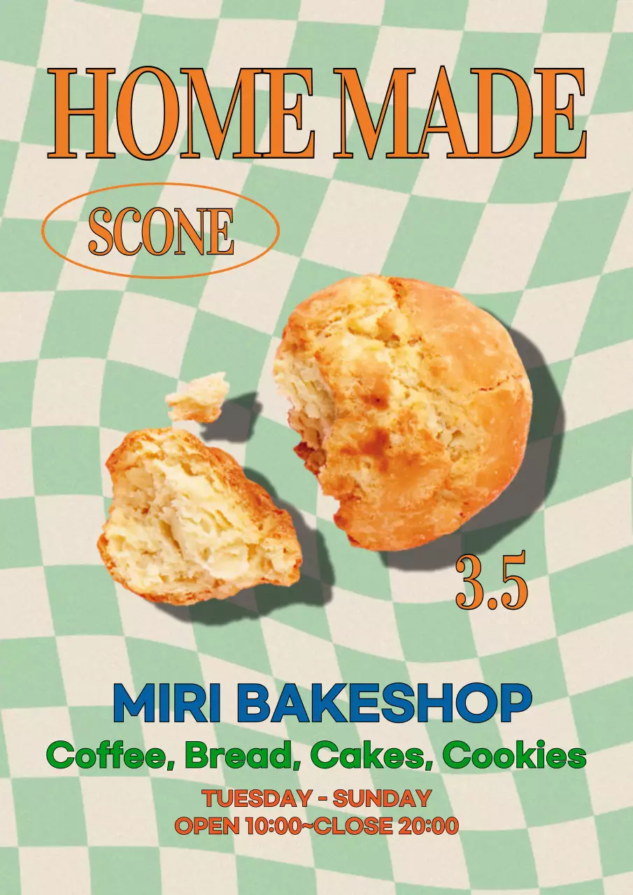 Orange Retro Bakery Promotion Poster