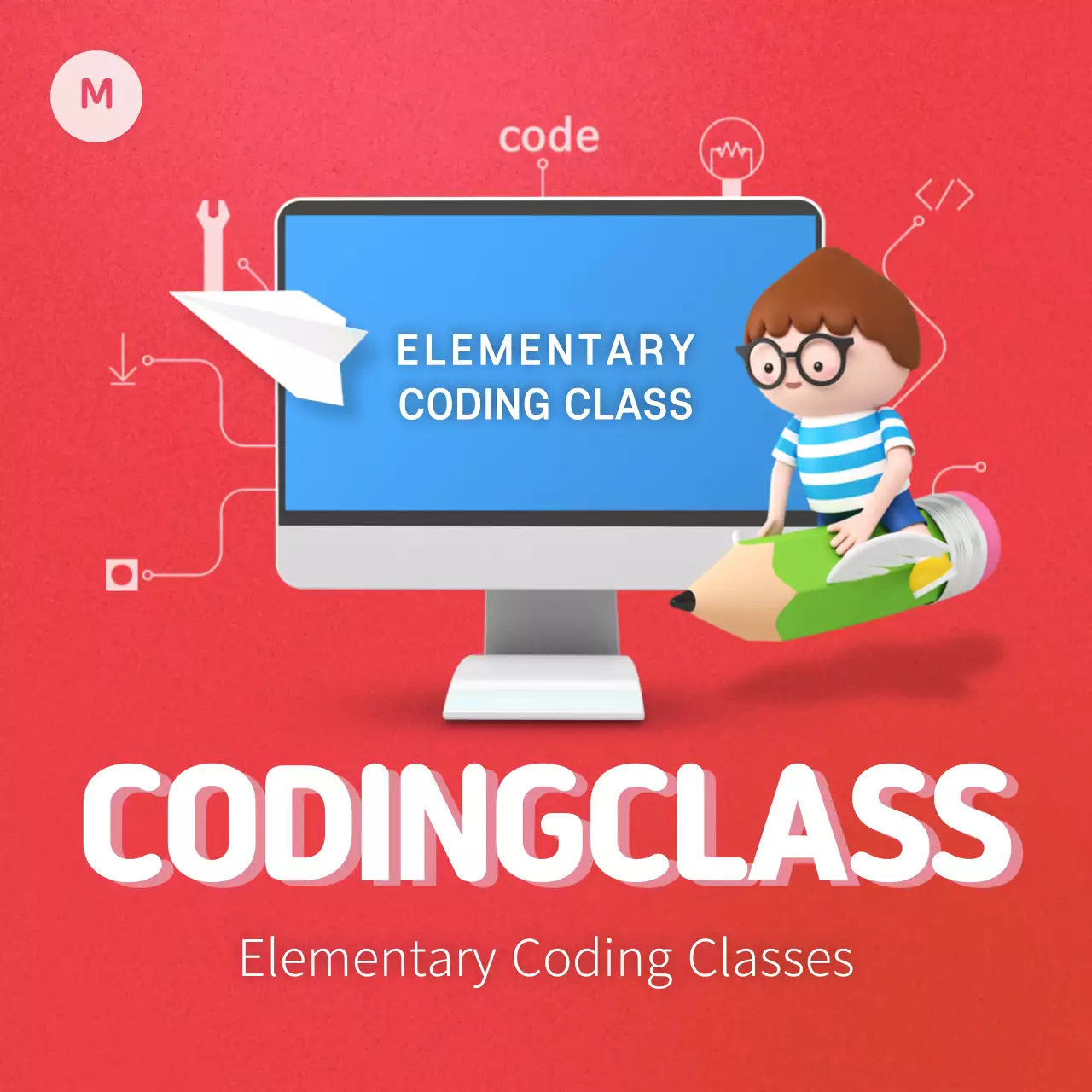 Blue Animation Coding Class Invitation Instagram Post