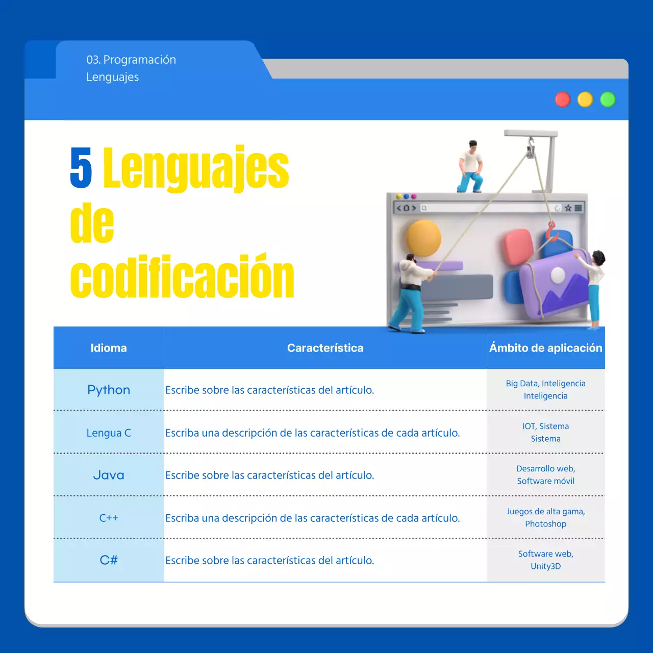 Resaltar imágenes 3D en azul Introducción al lenguaje de programación
