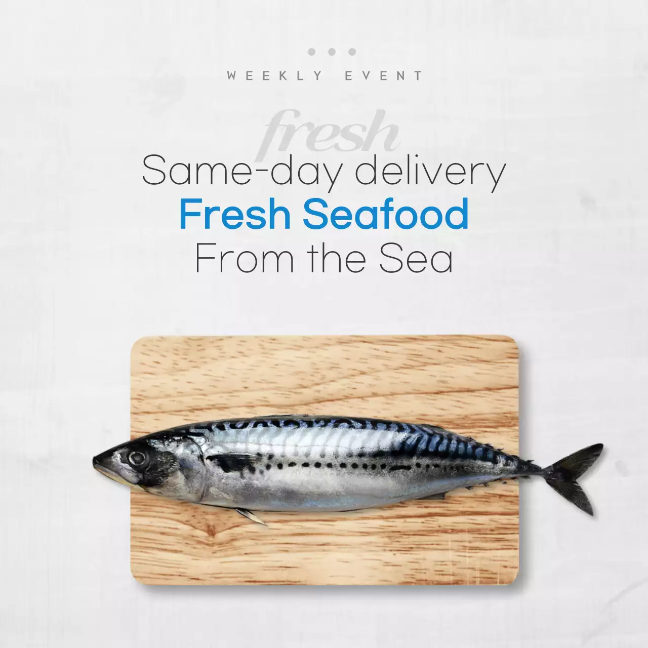 White Minimal Seafood Promotion Social Media Post