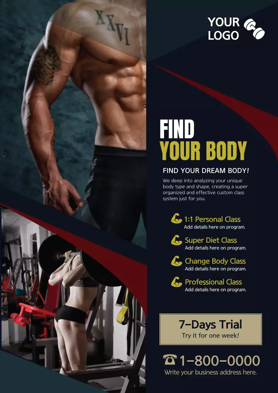 Black Modern Fitness Promotion Poster