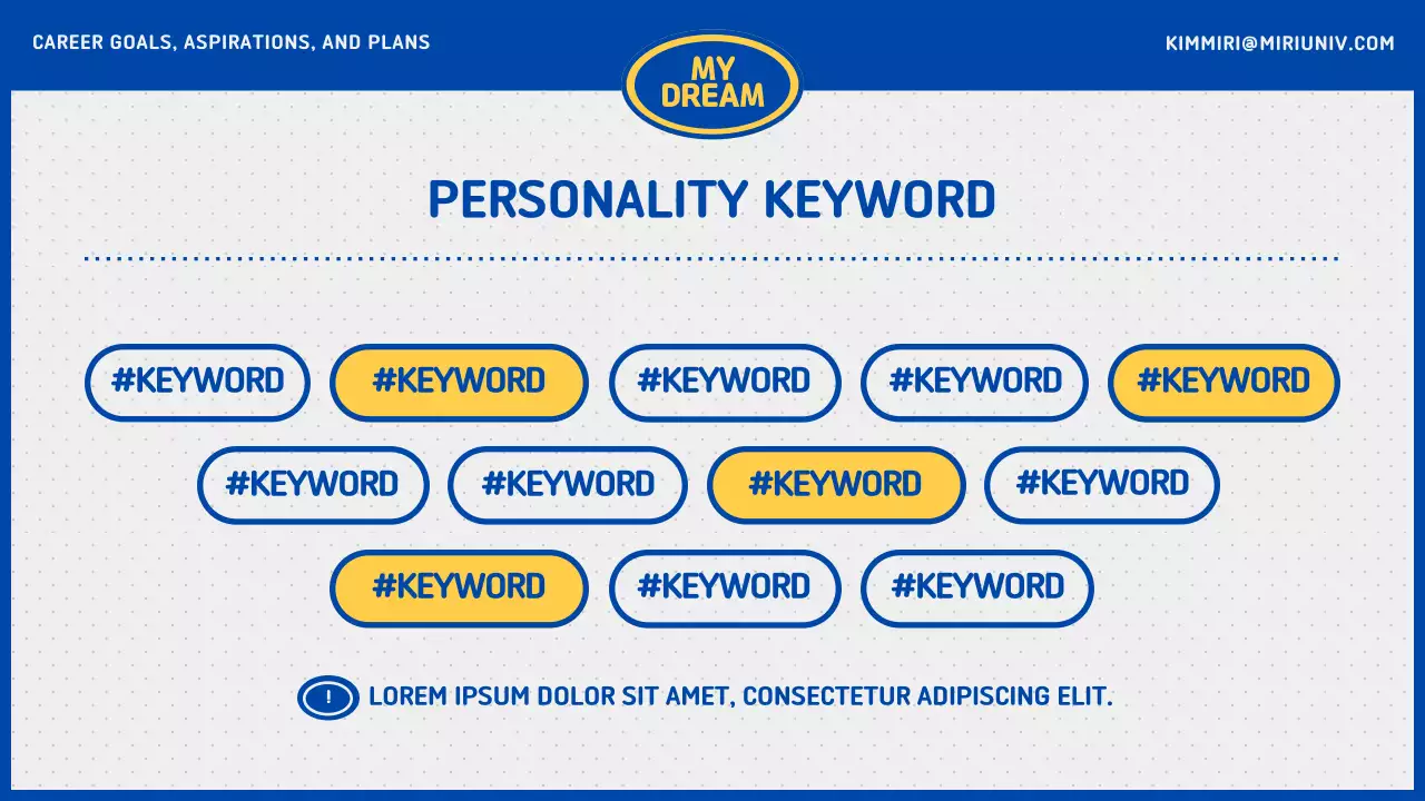 A blue and yellow college career plan