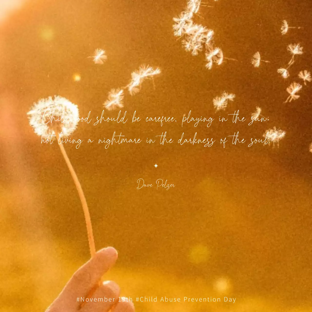 Quote concept behind photo: Child Abuse Prevention Day