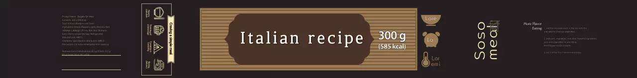 Label makanan formal bulgalbi hitam yang rapi