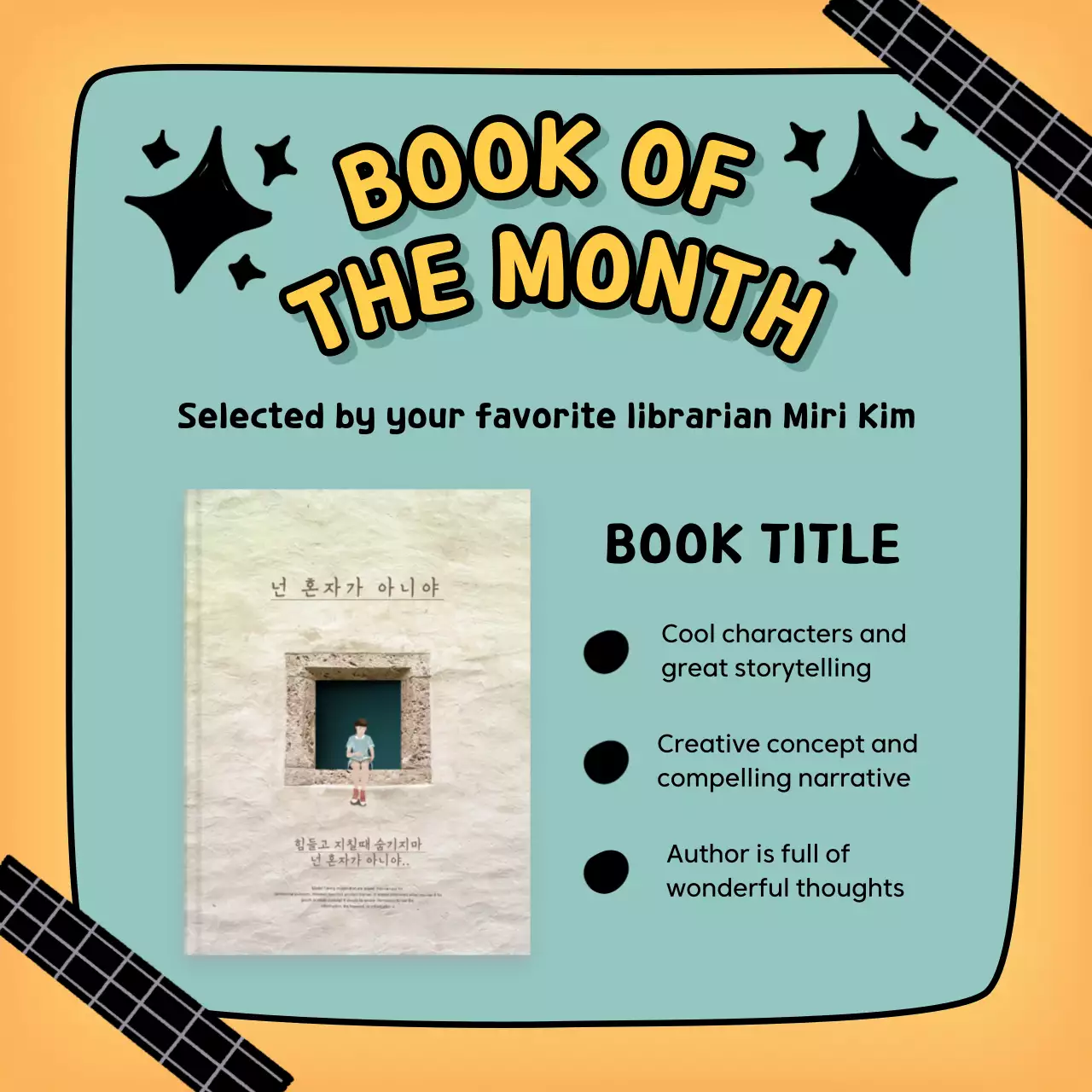 Orange Retro Book Promotion Instagram Post