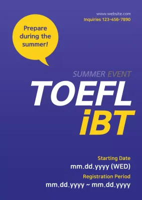 Blue Modern Toefl Event Poster