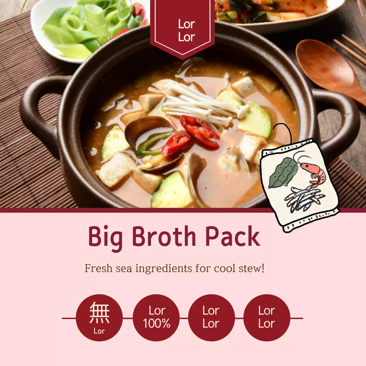 Stiker persegi kemasan kaldu