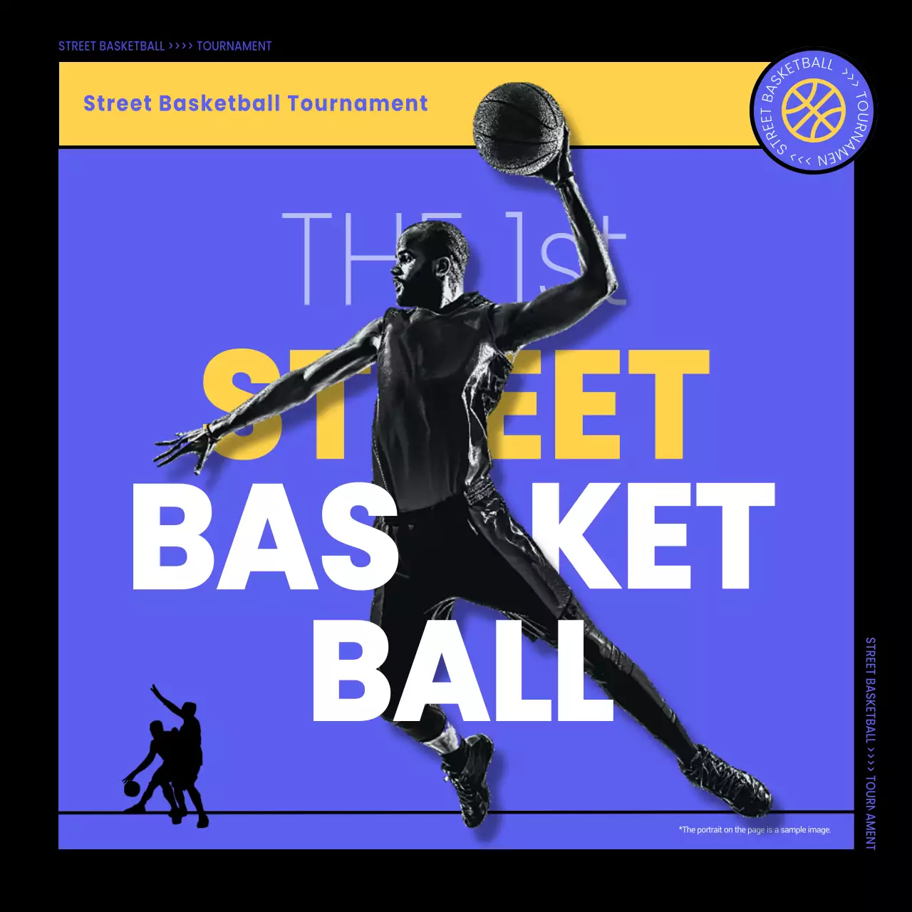 Blue Modern Basketball Event Promotion Instagram Carousel