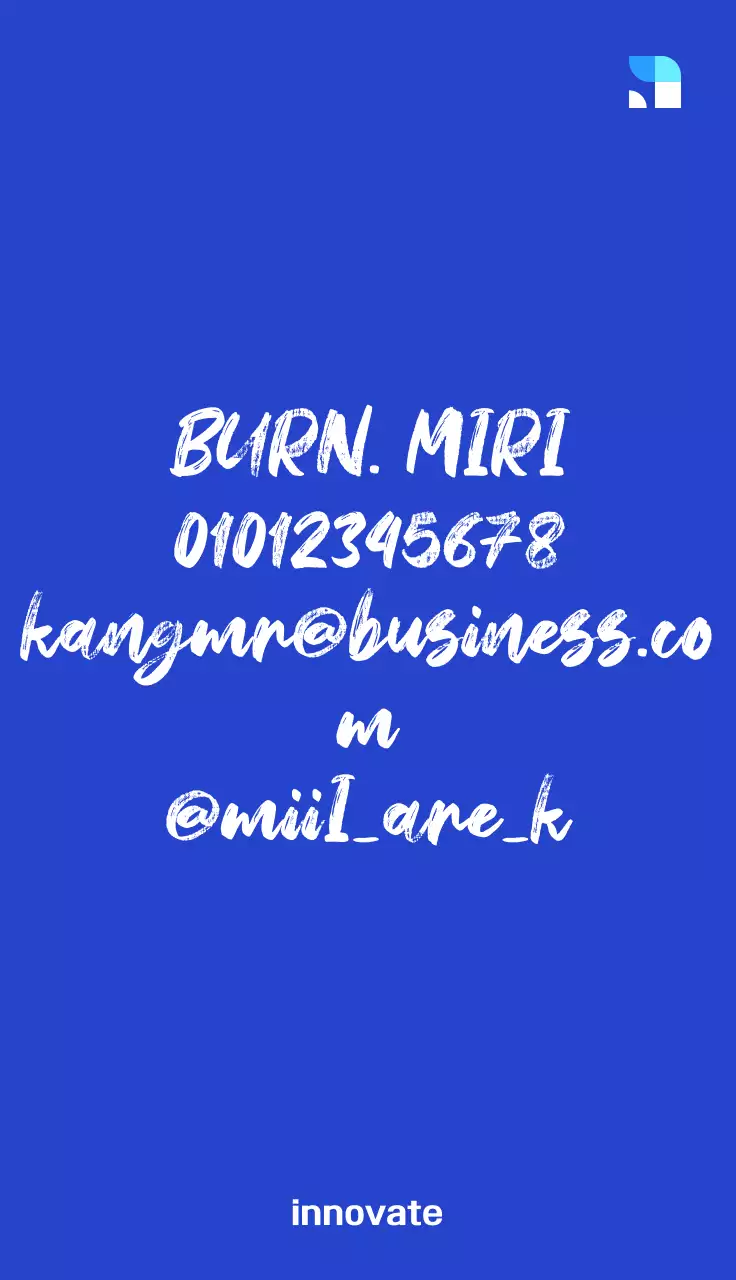 Simple design with job title in blue and cursive accents