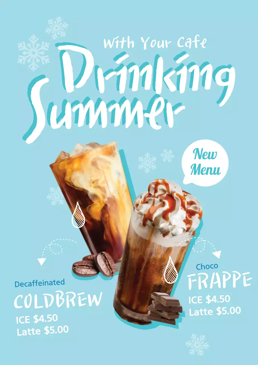 Blue Trendy Summer Promotion Poster