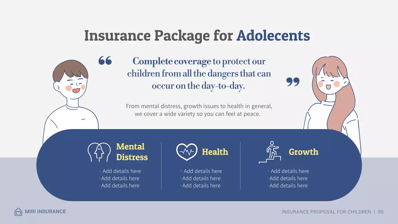 Children's insurance proposal with nude illustrations