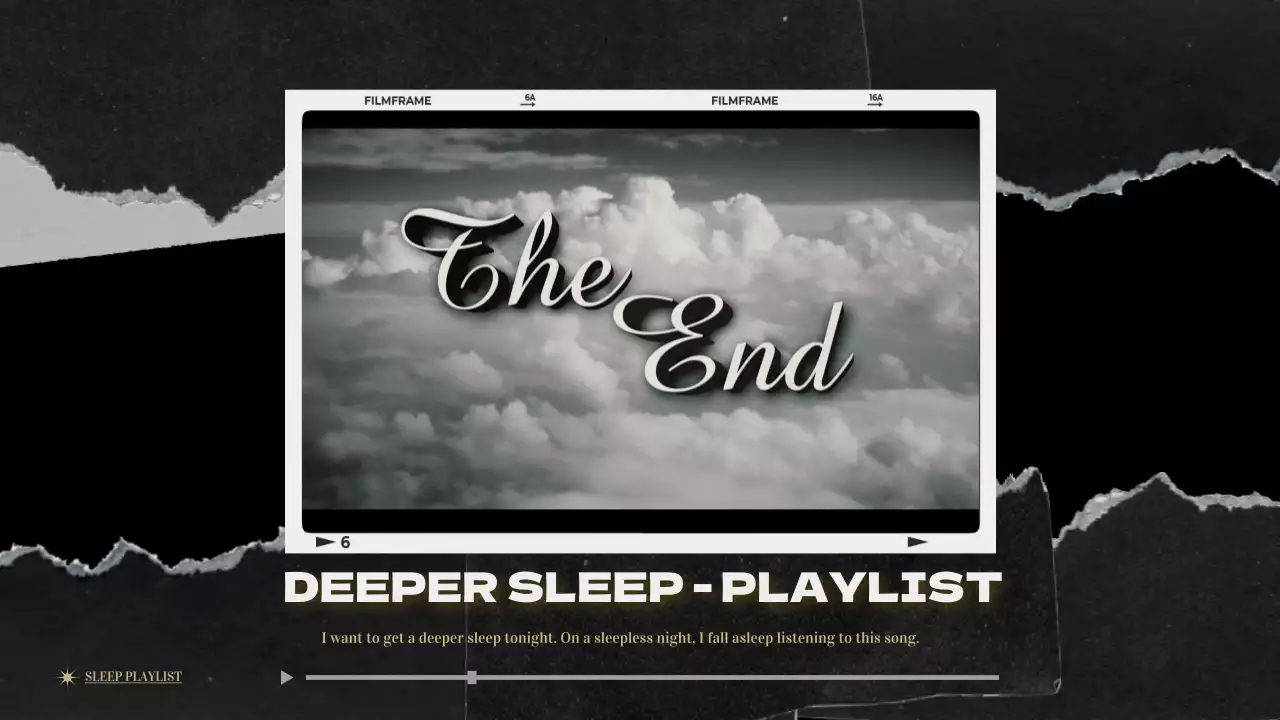 검정색의 찢겨진 종이 빈티지 수면 플레이리스트 유튜브 썸네일