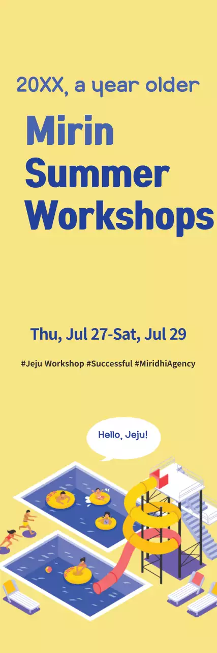 Banner de promoção de evento de verão moderno amarelo