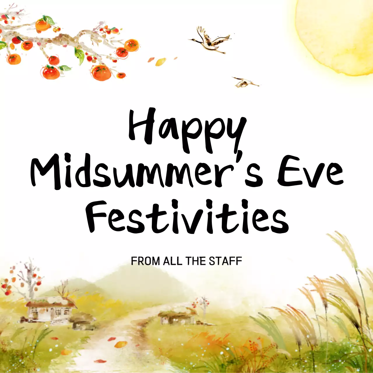 Green Rustic Festival Greetings Card Instagram Post