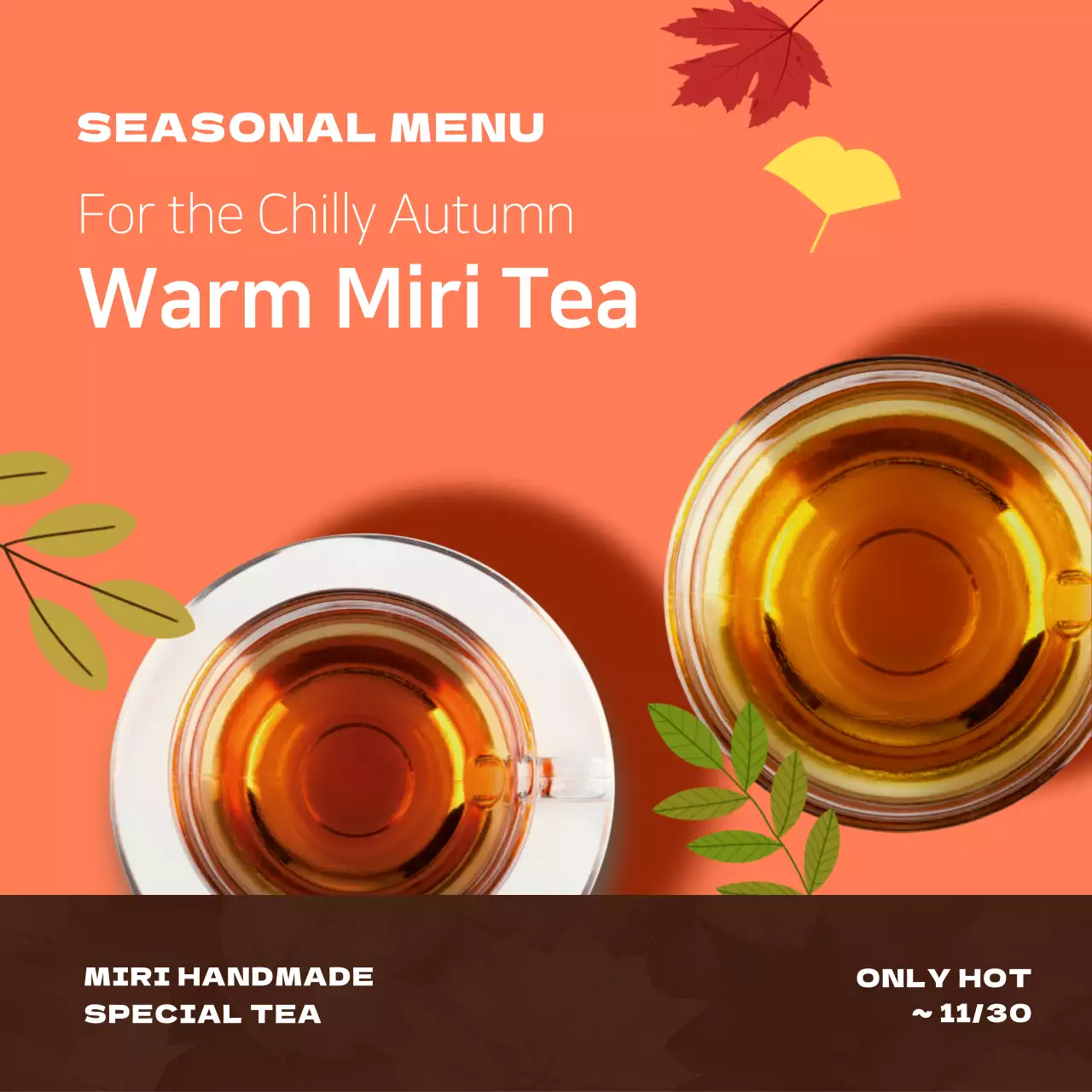 Orange Trendy Tea Promotion Instagram Post