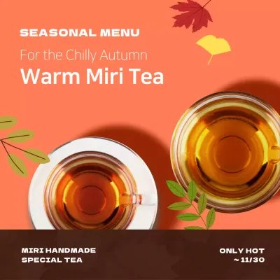 Orange Trendy Tea Promotion Instagram Post