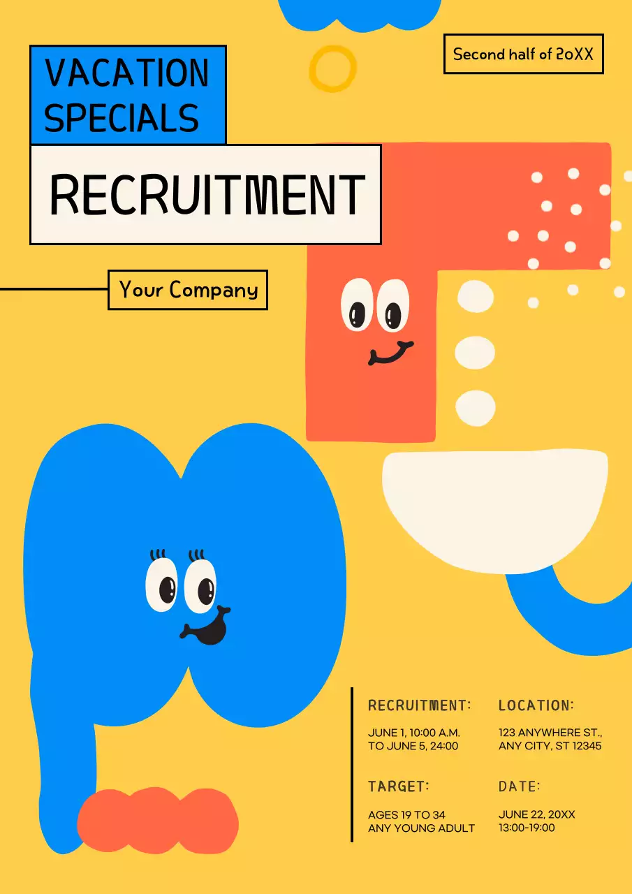 Yellow Playful Recruitment Advertisement Poster