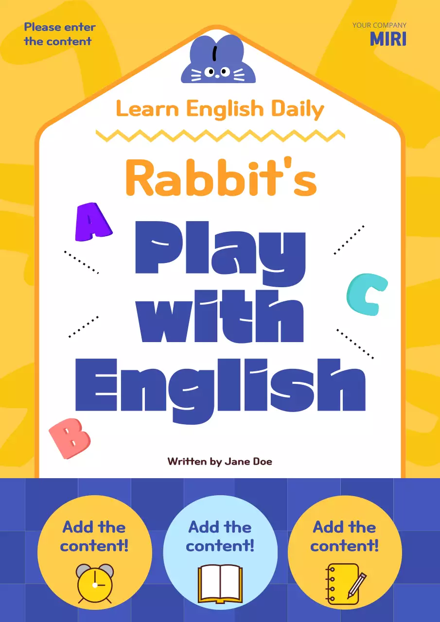 Yellow Playful English Promotion Book Cover