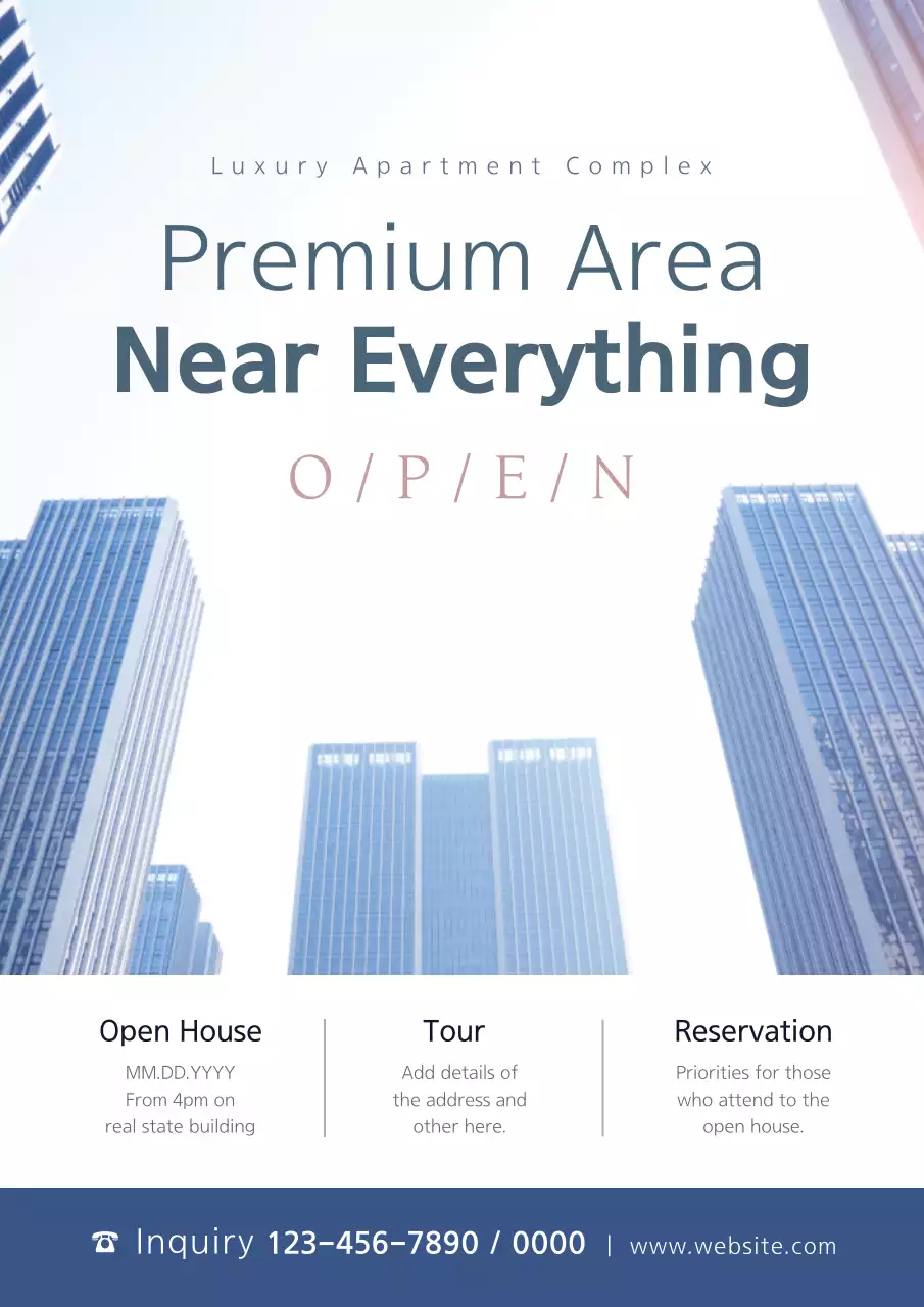 Blue Modern Apartment Promotion Poster