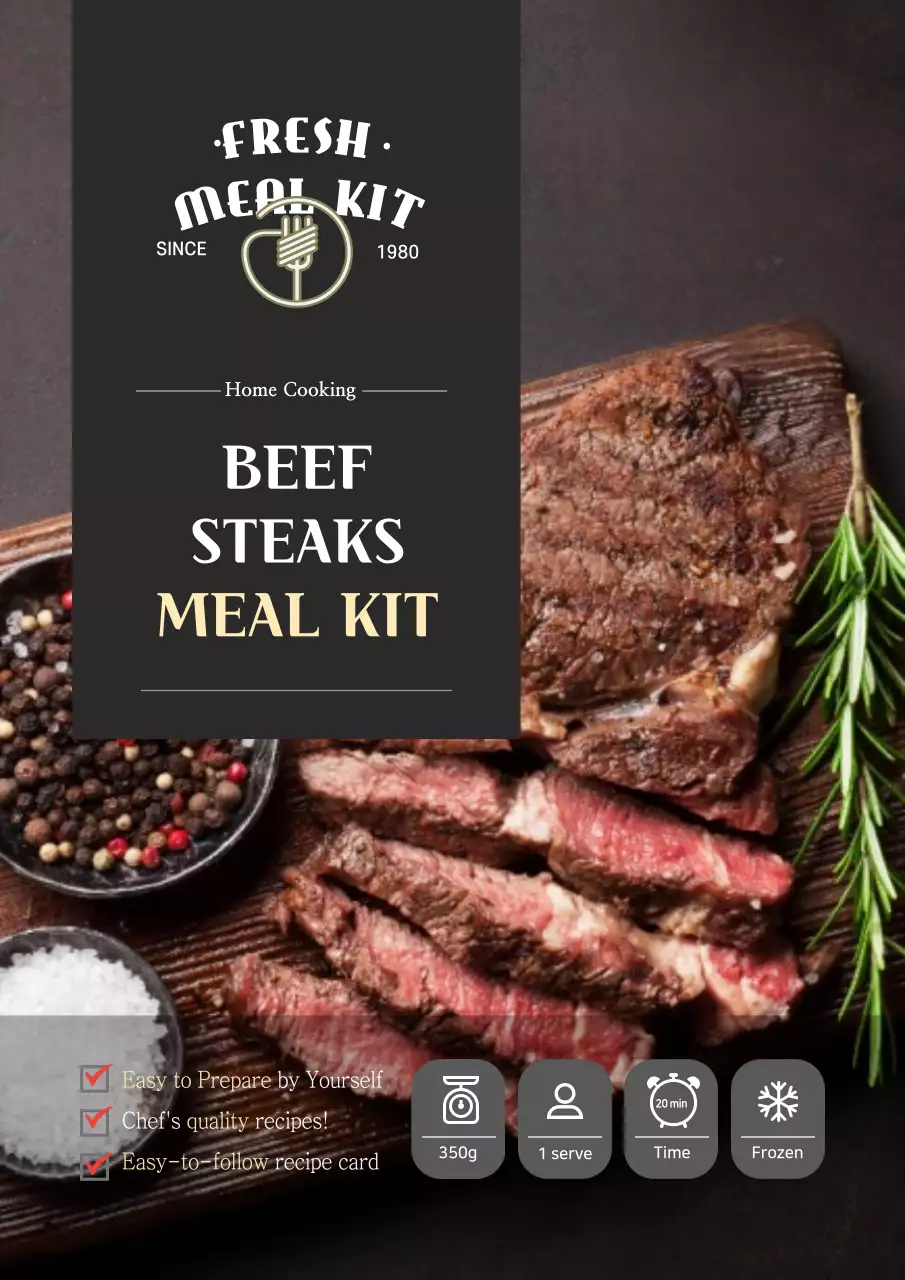 Black Modern Meal Promotion Poster